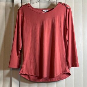 Women's Salmon color Blouse with Button Detail